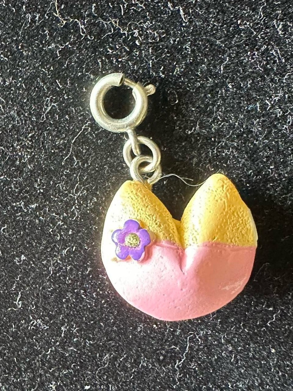 Vintage fortune cookie charm bracelet charm pendant.